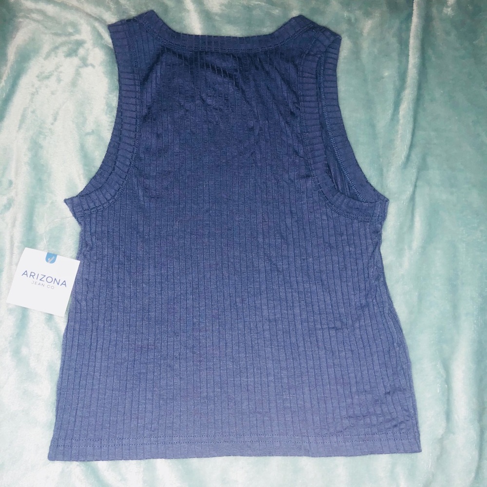 Ribbed blue crop top